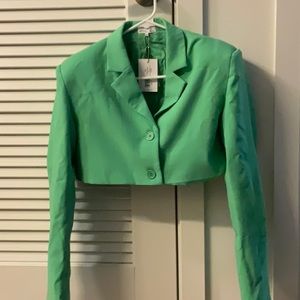 Cropped stretch Suit jacket shorts set